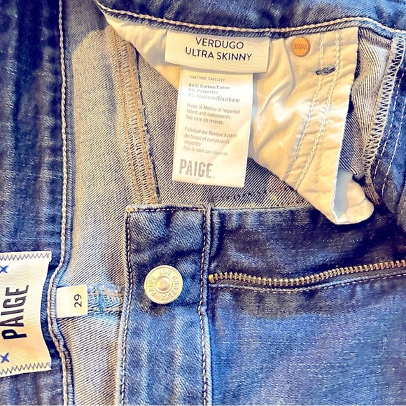 Paige Ultra Skinny Deconstructed Jean, Size 29 - Picture 6 of 8